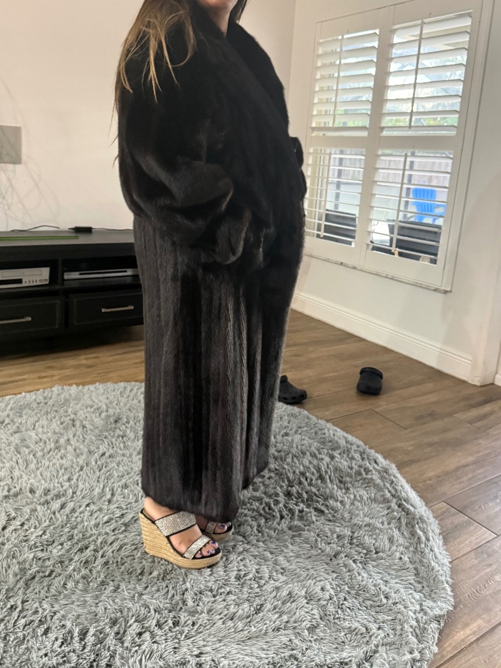 Guy Laroche real mink black coat